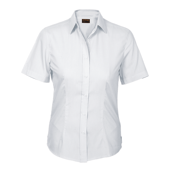 Basic Poly Cotton Blouse Short Sleeve Ladies - Simon Workwear