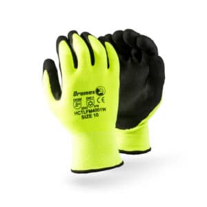 Hi-Viz PU Coated Thermal Gloves (MIIZU400) - Warm and Affordable