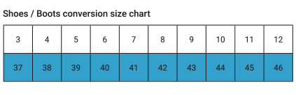 Shoe Size Chart